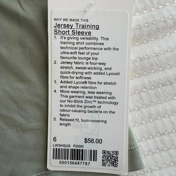 NWT Lululemon Jersey Training Short-Sleeve Shirt Fog Green Size 6 - Picture 5 of 8
